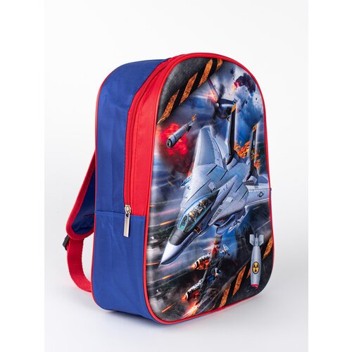 Shelvt Blue and red backpack for a boy with a spaceship Cene