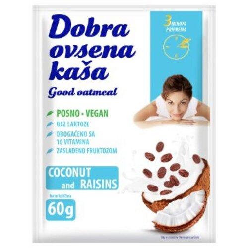 Dobra Ovsena Kaša kokos i suvo grožđe 60G Cene