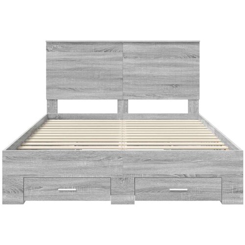  Okvir za krevet s uzglavljem Siva Sonoma 135 x 190 cm Slike