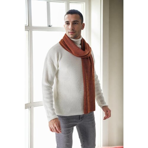 Dewberry 49766 Knitted Mens Scarf-CINNAMON Slike