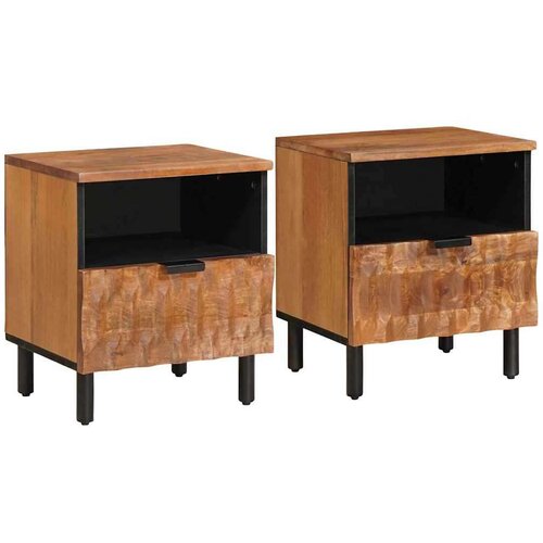  Noćni ormar 2 pcs Smeđa 40 x 33 x 46 cm Čvrsto drvo manga Cene