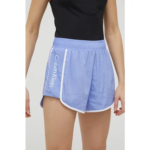 Calvin Klein Kratke hlače za vadbo Ck Essentials ženske, vijolična barva,