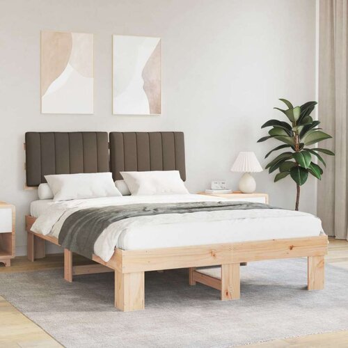  Posteljni okvir z oblazinjenim vzglavjem Taupe 135 x 190 cm, (5000101865) Cene
