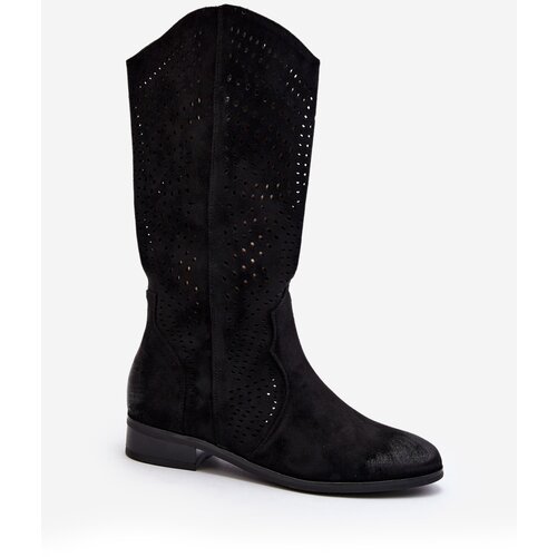 VINCEZA Zazoo 3403 Openwork Women&amp;#039;s Low Heel Boots Brown Slike
