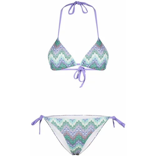 Trendyol Multi Color Geometric Triangle Normal Waist Bikini Set