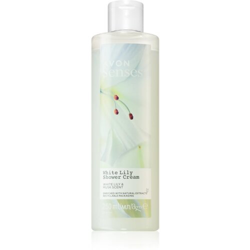 Avon Senses White Lily &amp;amp; Musk spodbujajoča krema za prhanje 250 ml Slike