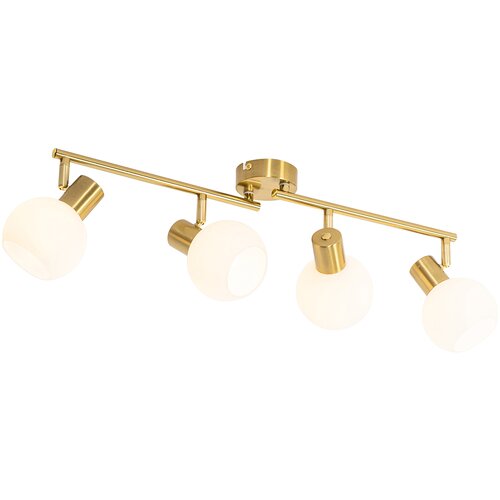 QAZQA Smart Plafondspot goud met opaal glas 4-lichts verstelbaar incl. 4 Wifi P45 - Anouk Cene