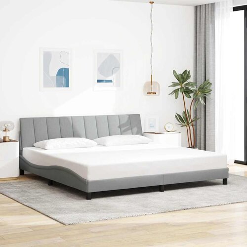  Okvir za krevet bez madraca Hanko svjetlosivi 200 x 200 cm od tkanine Slike