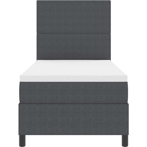  LED Box Spring Krevet Tamno siva i bijela 100 x 200 cm Slike