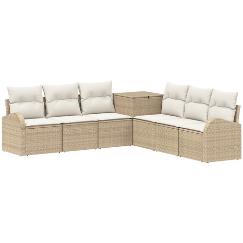  Set sofe 7 kom. Bež i krem bijela 124 x 62 x 69 cm Slike