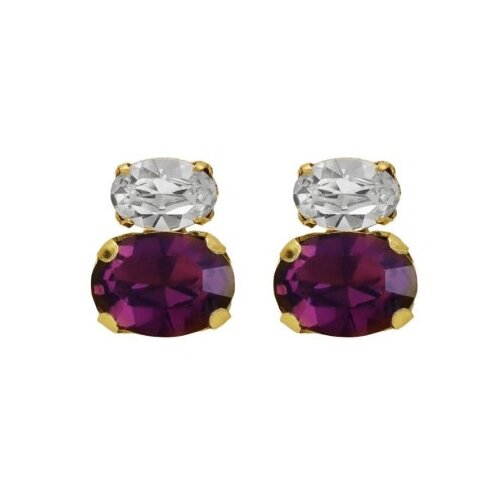 Victoria Cruz gemma amethyst gold mindjuše sa swarovski kristalima ( a4513-11dt ) Cene