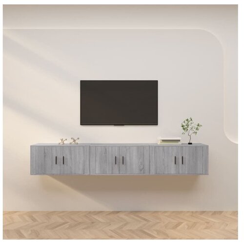  Zidni TV ormarići 3 kom boja sivog hrasta sonome 80x34 5x40 cm Cijene
