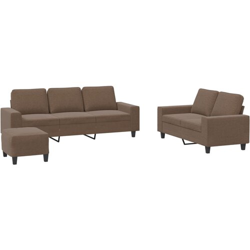 VidaXL 3-dijelni set sofa smeđi od tkanine Slike