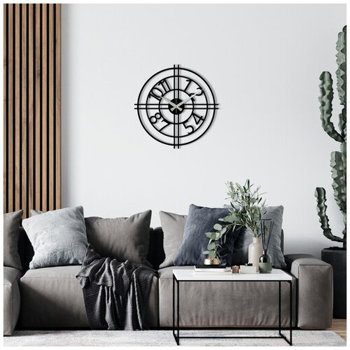 Wallity Zidni sat 48x48cm Crni Slike