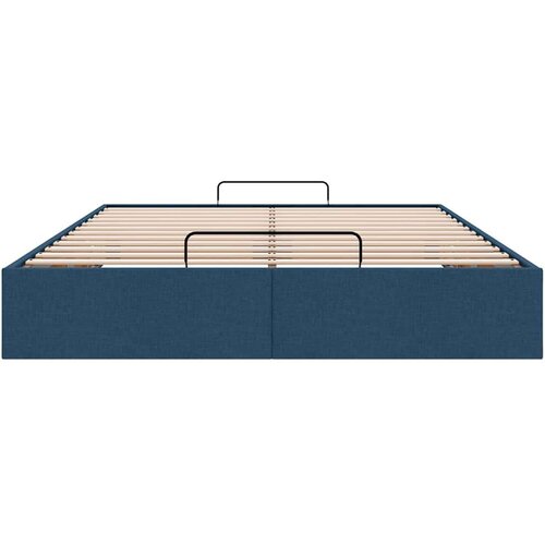 VidaXL Otomanski okvir kreveta bez madraca plavi 140x190 cm od tkanine Slike