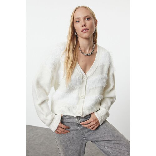 Trendyol Ecru Soft Texture Knitted Cardigan Cene