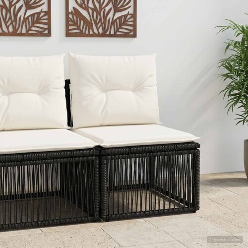 SOFA bez naslona Crna poliratan - Crna bez naslona Slike