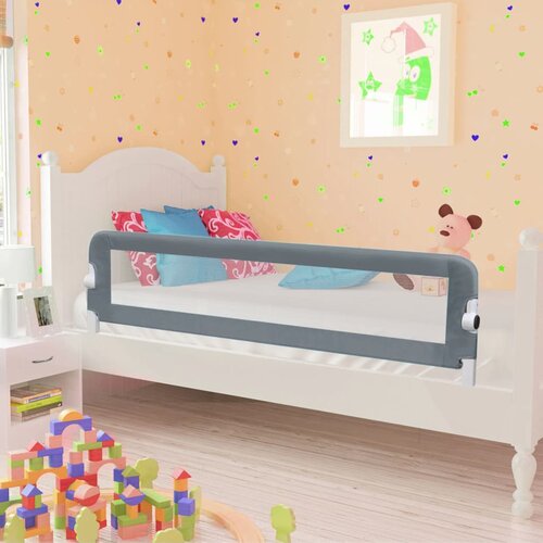 vidaXL Posteljno varovalo za otroke sivo 150x42 cm poliester, (20608966) Cene