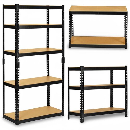 Humberg metalna polica za odlaganje 183 x 90 x 40 cm HR-853 crna Slike