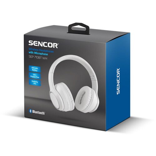 Sencor bluetooth bežične slu&amp;scaron;alice sep 710BT wh Slike