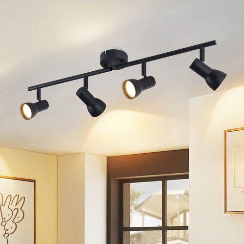 Nettlife Stropna svetilka s 4 plameni, GU10, moderna stropna svetilka, notranja, črna kovinska, za hodnik, (22116875) Cene