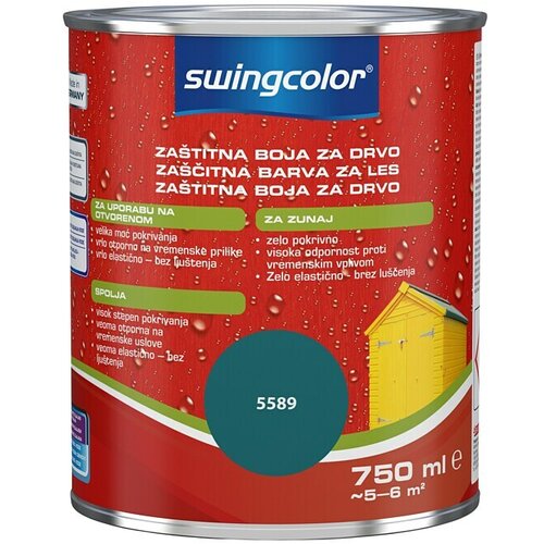 SWINGCOLOR Boja za za&amp;scaron;titu drveta (Plava, Svilenkasti sjaj, 750 ml) Slike