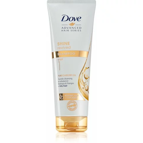 Dove Advanced Hair Series Pure Care Dry Oil šampon za suhe lase in lase brez sijaja 250 ml