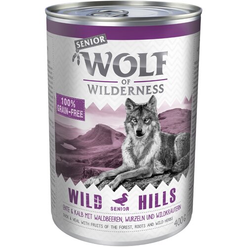 Wolf of Wilderness Senior 6 x 400 g - Wild Hills - Raca &amp;amp; teletina Slike