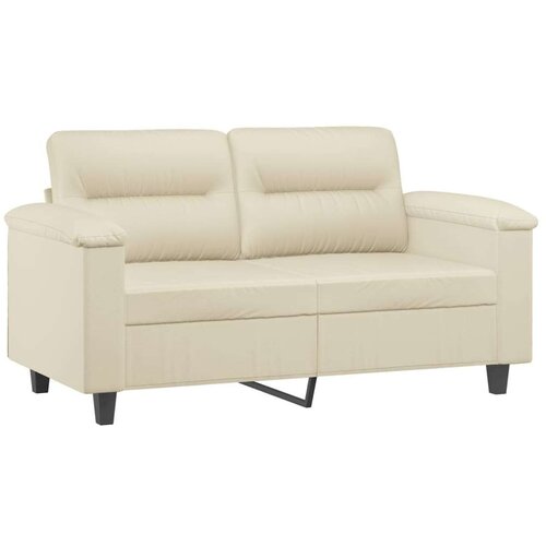  3-dijelni set sofa s jastucima krem od umjetne kože Slike