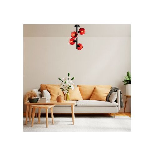 Opviq Luster Benek-15-14491, 40x40x55cm, IP20, Crno-crvena Cijene