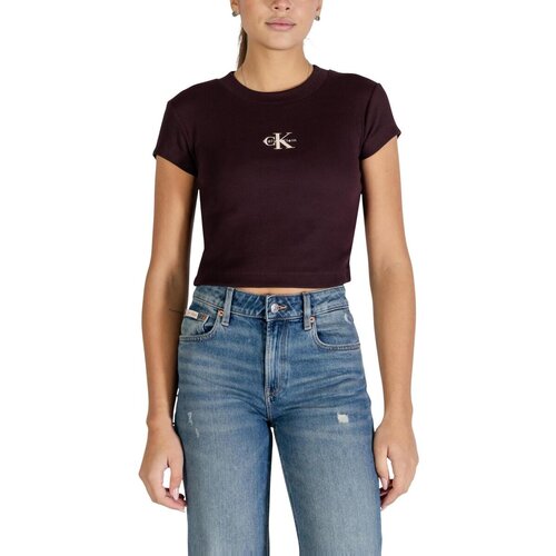 Calvin Klein Jeans Majice s kratkimi rokavi MONOGRAM BABY TEE LV047AB802 Kostanjeva Cene