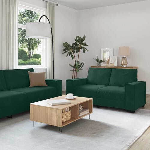  3-dijelni set sofa s jastucima tamnozeleni bar&scaron;un Cijene