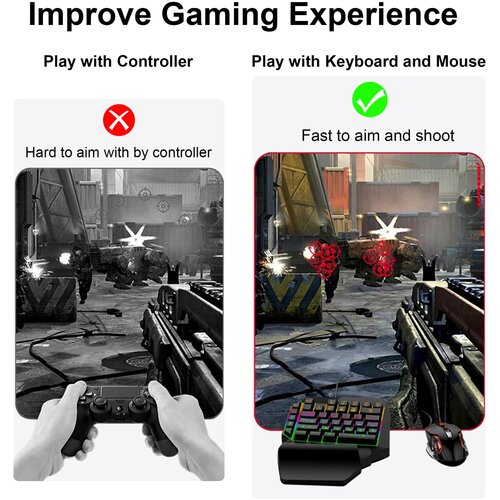 Venisymlis Adapter Za Tipkovnico In Miško Za Nintendo Switch, PS4, Xbox, Za FPS/TPS/RTS Igre, (22057551) Cene