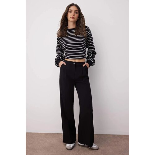 TRENDYOLMILLA ženske pantalone Twoaw25Pl00109, crna-crna Cene