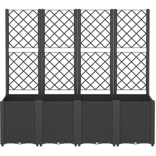  Vrtna sadilica s re&amp;scaron;etkom crna 160 x 40 x 140 cm PP Slike