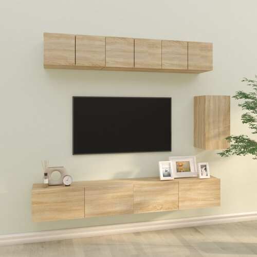 vidaXL 6-dijelni set TV ormarića boja hrasta sonome konstruirano drvo Cijene