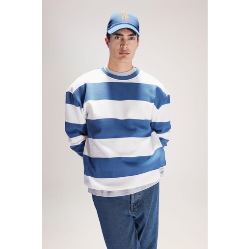 Defacto Boxy Fit Crew Neck Striped Sweatshirt Slike