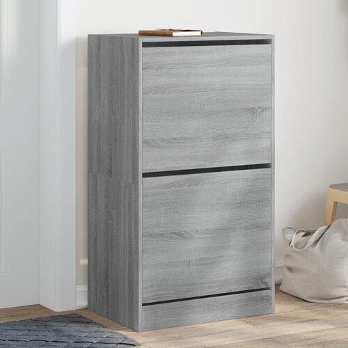 Furnova Omarica za čevlje z 2 predaloma siva sonoma 60x42x108 cm, (21955774) Slike