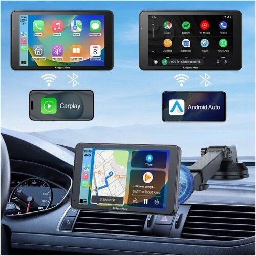 Kr&amp;uuml;ger&amp;amp;Matz Avto radio KM2016, 1DIN, 6.36&amp;quot;, CarPlay/AndroidAuto Slike