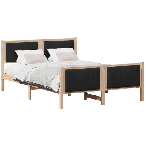  Okvir kreveta Smeđa i crna 135 x 190 cm Masivna borovina Slike