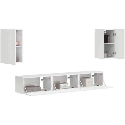  Komplet TV omaric 3 pcs Visok sijaj bela Konstruiran les - - Bela - 48.29 - 30 x 31 x 60 cm - 2025-vidaXL-Uvoz_2 Slike