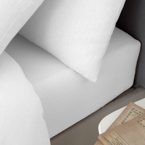 Catherine Lansfield Bijela flanelska plahta s gumom 135x190 cm Brushed &amp;ndash; Slike