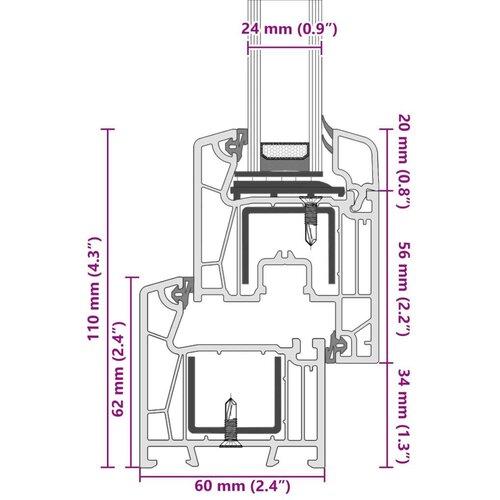  Prozor za podrum RISOR Bijeli 80 x 60 cm PVC i staklo - Bijeli 80 x 60 cm (dvostruki sloj) Naginjanje i okretanje desno Slike