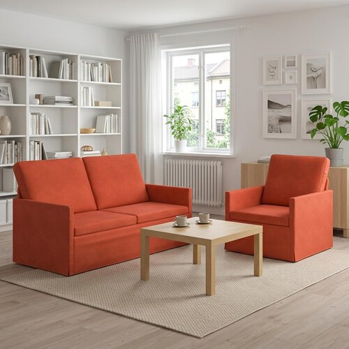  Set sofe 2 pcs Crvena narančasta Kordura tekstil Slike