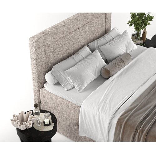 Maison de R&amp;ecirc;ve Svetlo rjava boxspring postelja s prostorom za shranjevanje 200x200 cm Imagine &amp;ndash; Slike