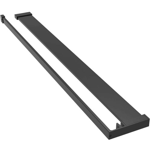 Pregrada za tu&amp;scaron; s policom crna 90x195 cm staklo ESG i aluminij Slike