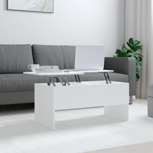 vidaXL Klubska mizica bela 102x50,5x46,5 cm konstruiran les Cene