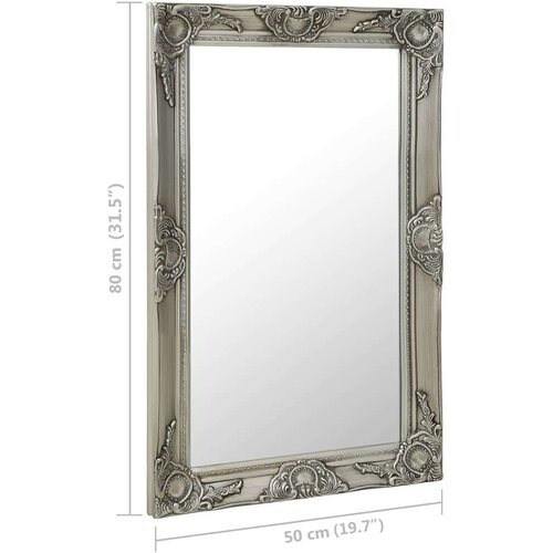 vidaXL Zidno ogledalo u baroknom stilu 50 x 80 cm srebrno Cene