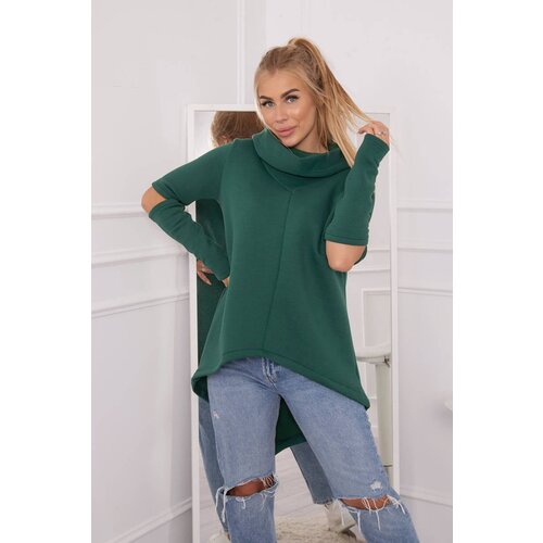 Kesi Insulated sweatshirt with a long back part dark green Slike