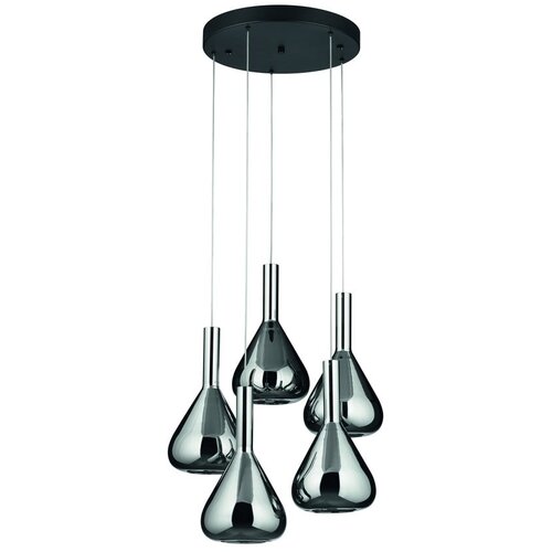 CINQUE Črna LED viseča svetilka s steklenim senčilom &amp;oslash; 55 cm Cipera &amp;ndash; Slike